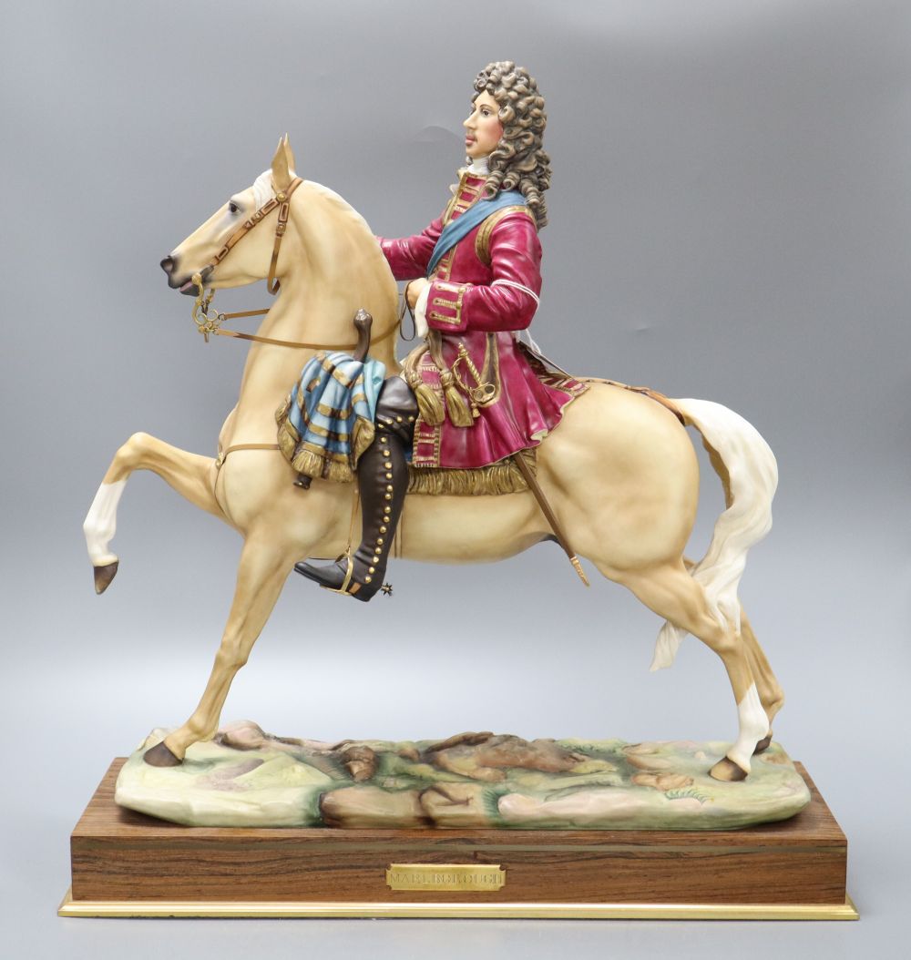 Bernard Winskell for Royal Worcester, a limited edition equestrian figure of Marlborough, No. 66/350, overall height 47cm